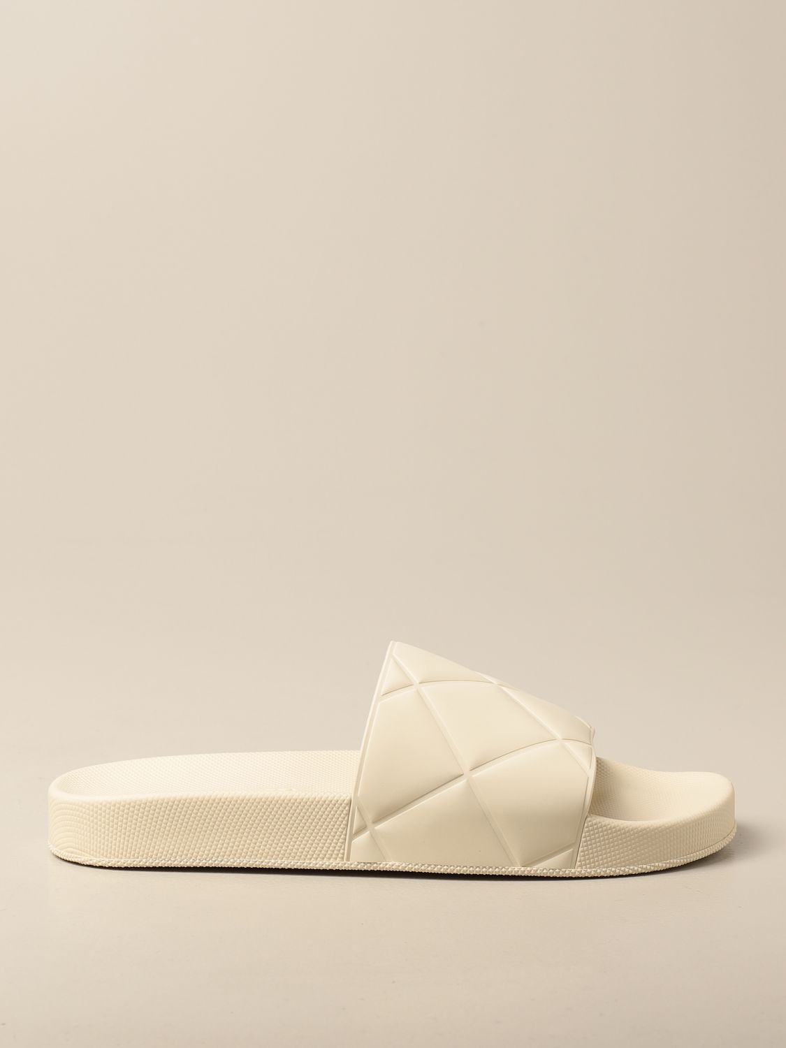 Bottega Veneta Bv Slider Rubber Sandal Sandals Bottega Veneta Men White Sandals Bottega Veneta V00p0 Giglio Com