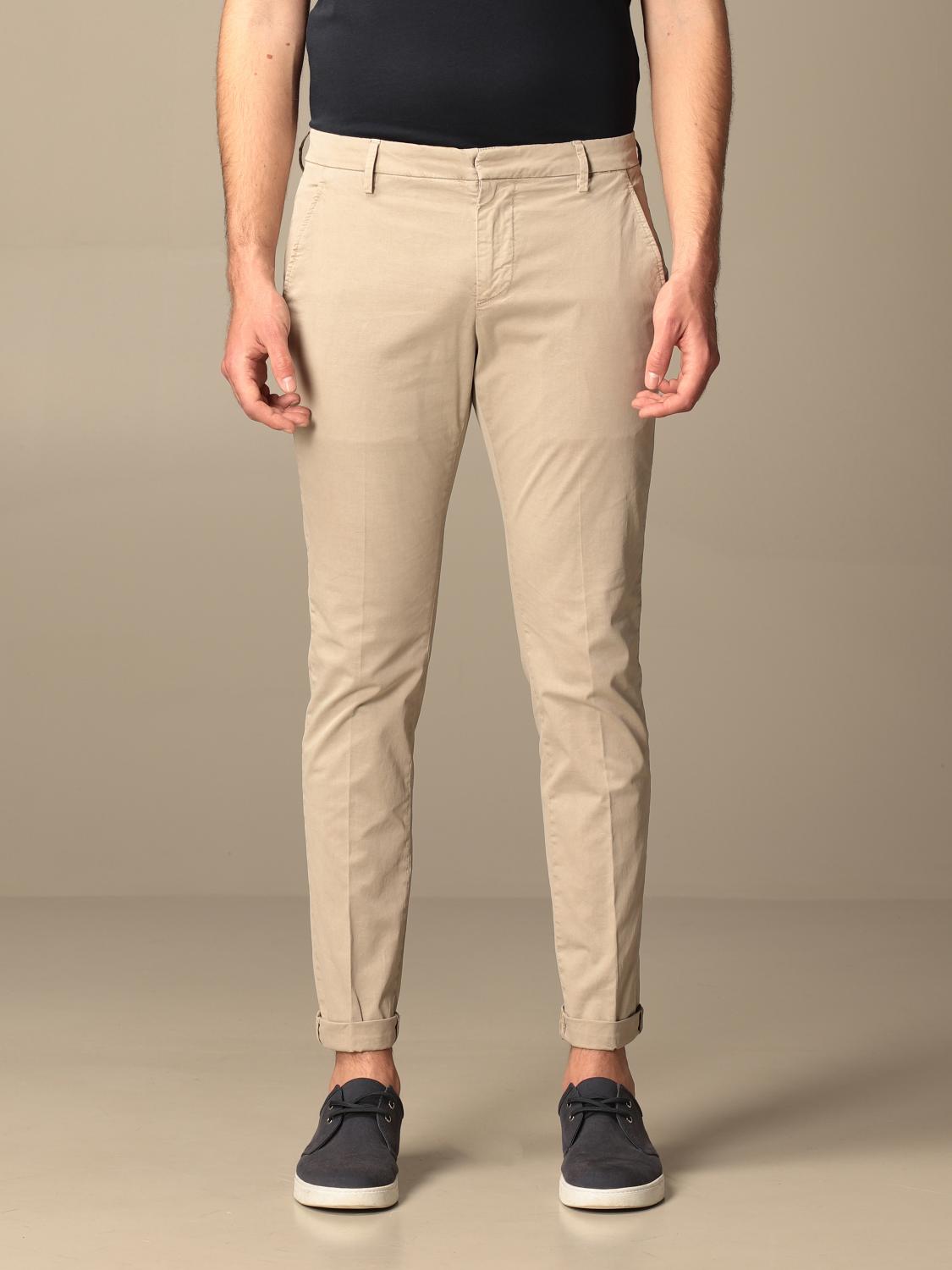 Dondup Outlet: Pantalone Gaubert in gabardine di cotone | Pantalone Dondup  Uomo Sabbia | Pantalone Dondup UP235GSE046X GIGLIO.COM