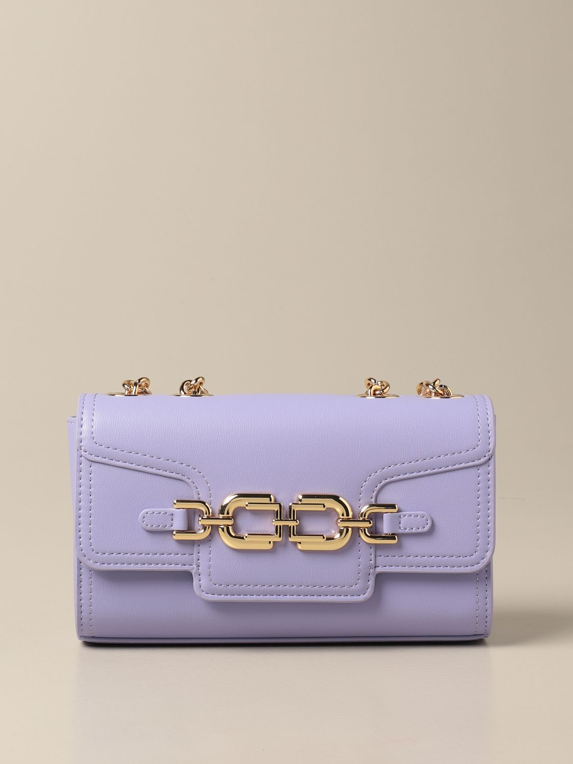 ELISABETTA FRANCHI: bag in synthetic leather with logo - Violet ...