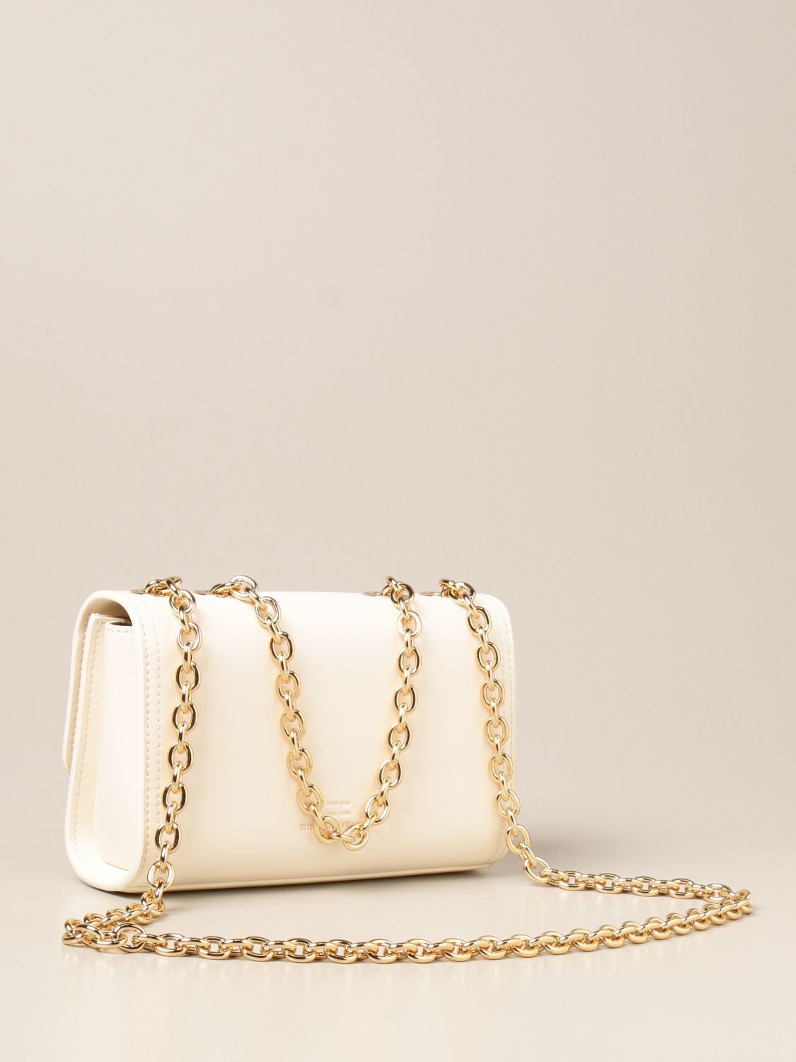 ELISABETTA FRANCHI: bag in synthetic leather with logo - Butter ...