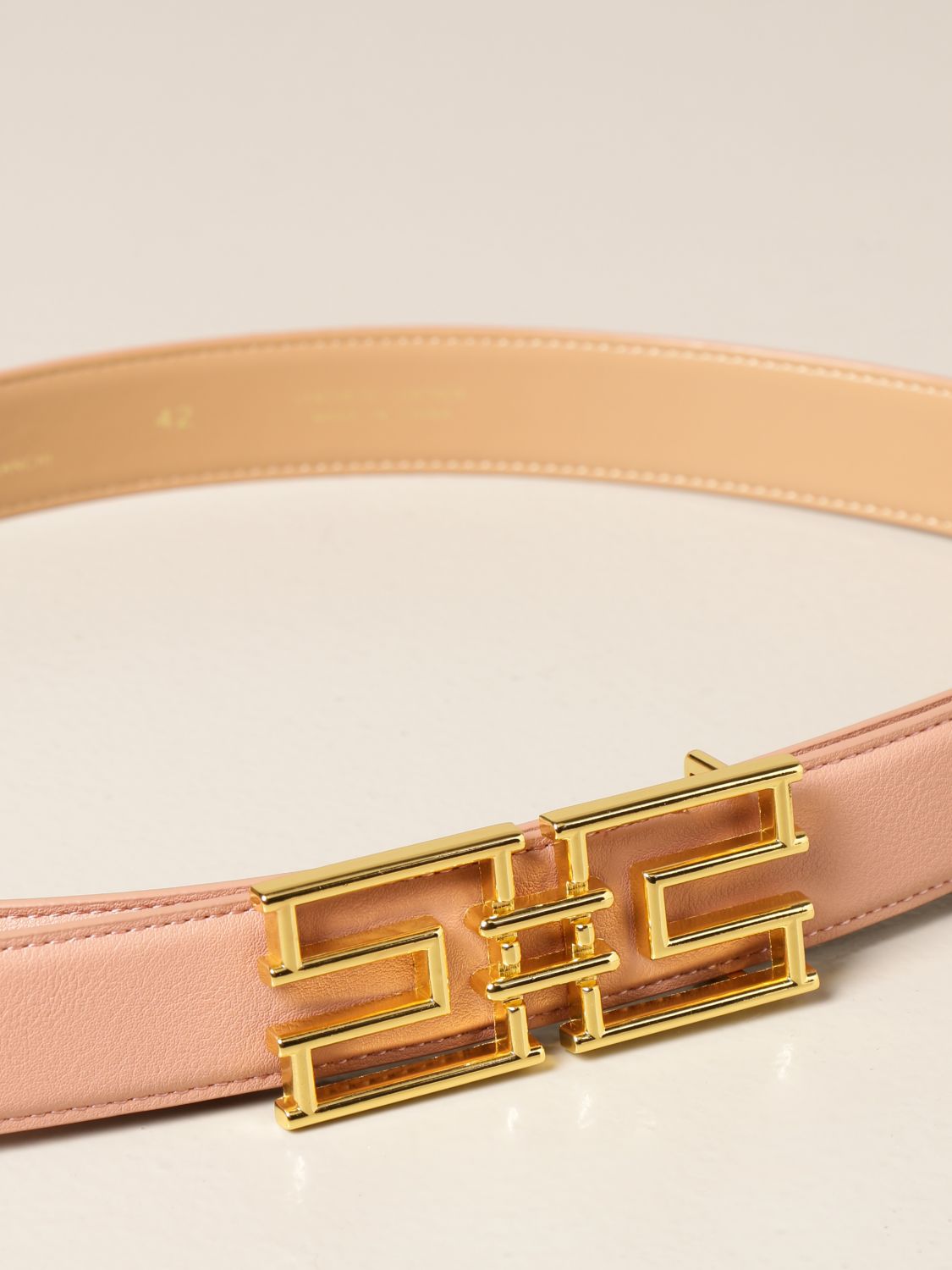 Belt Elisabetta Franchi: Elisabetta Franchi belt in synthetic leather with logo blush pink 2