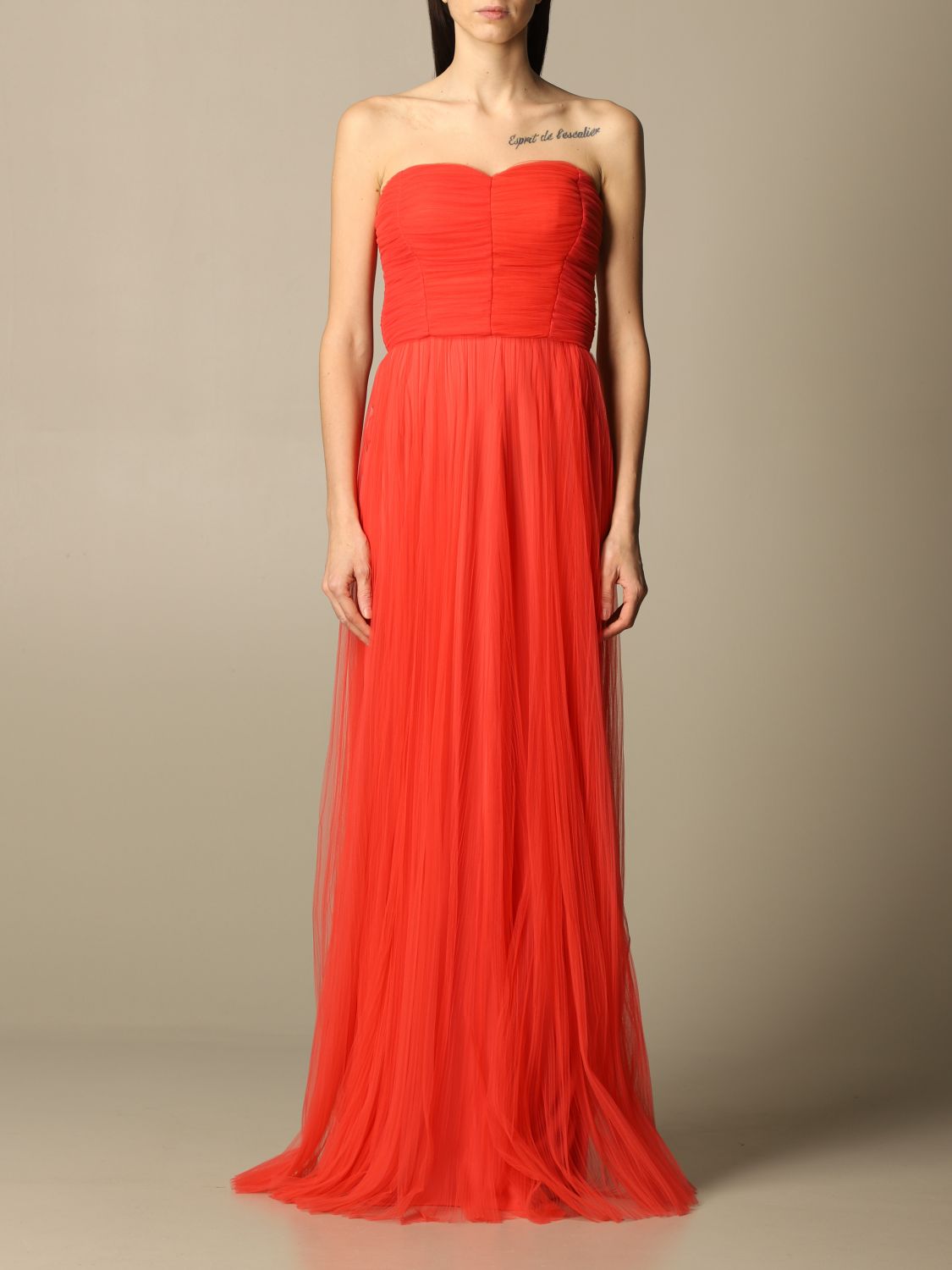 Dress Elisabetta Franchi: Elisabetta franchi long dress in tulle red 1