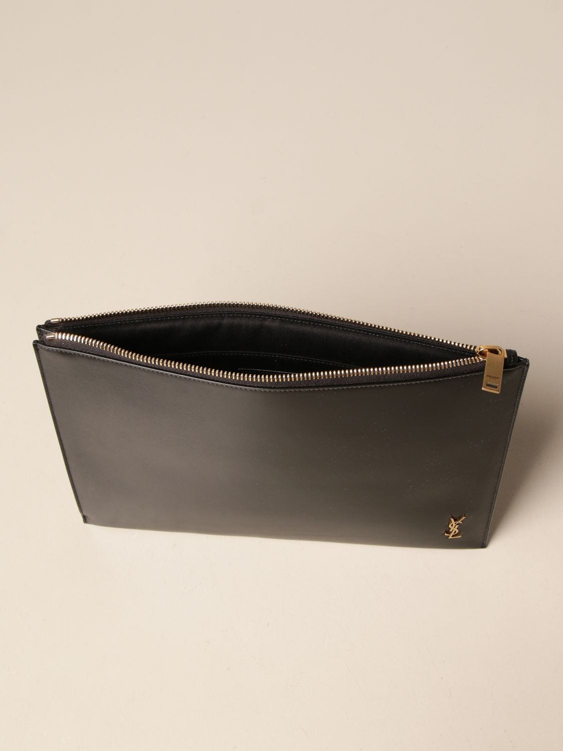 ysl leather clutch bag