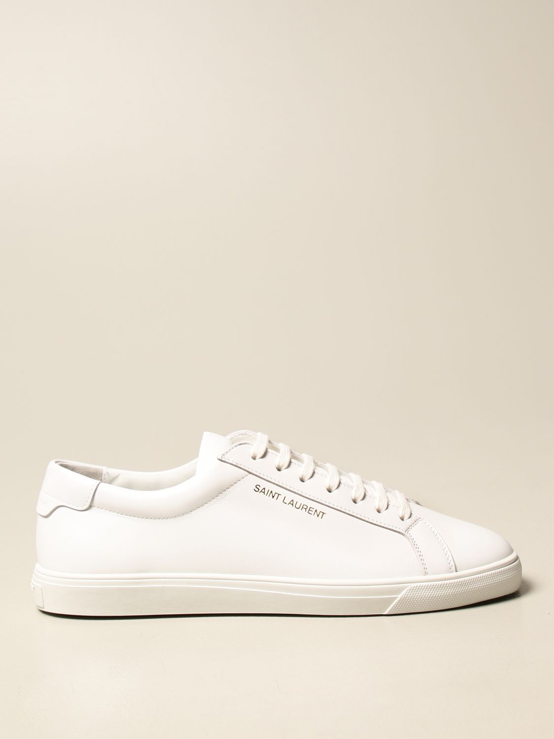SAINT LAURENT: Andy low top sneakers in leather - White | Saint Laurent ...