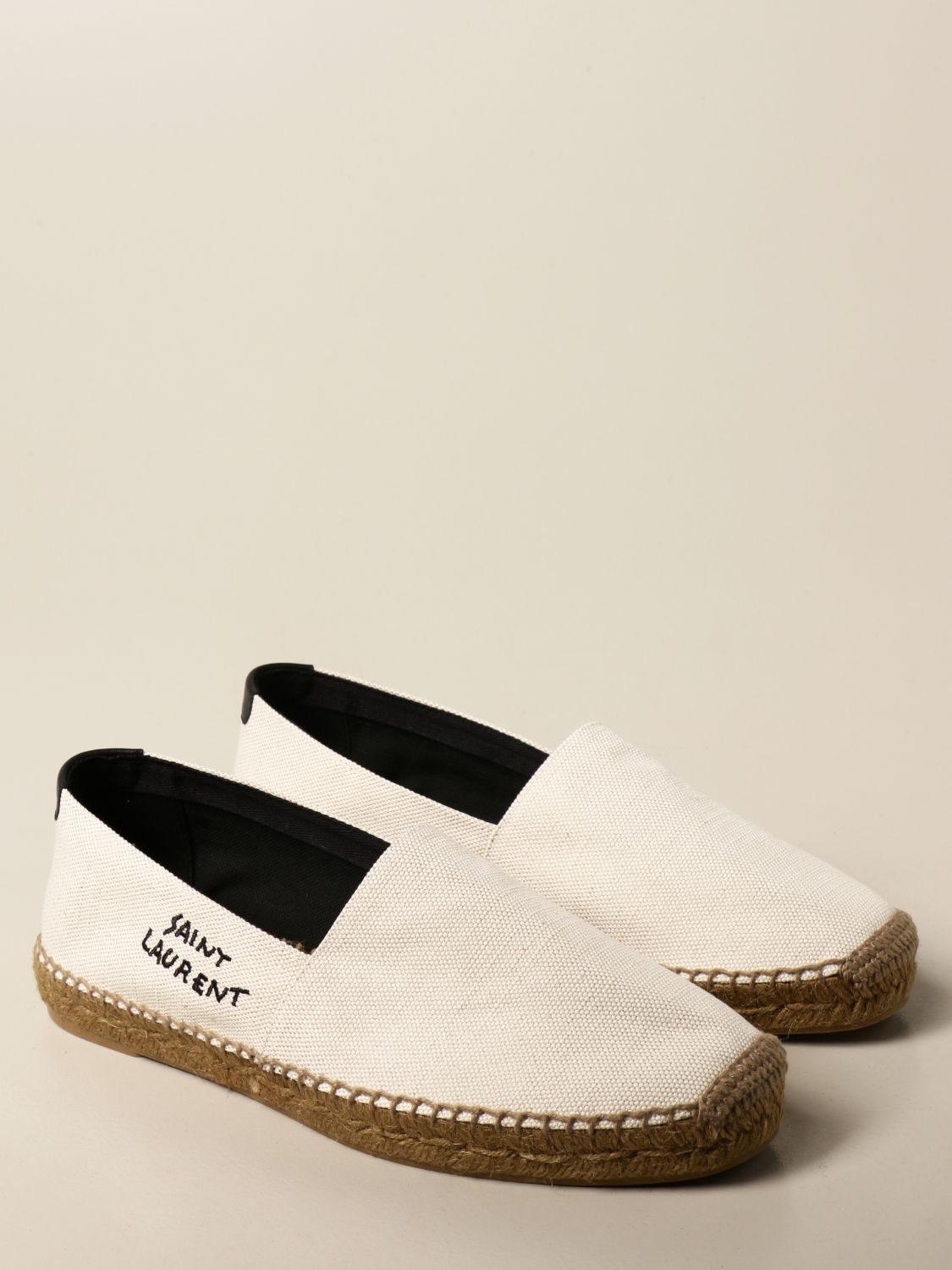 SAINT LAURENT: canvas espadrilles - Yellow Cream  Saint Laurent espadrilles  6059511P210 online at