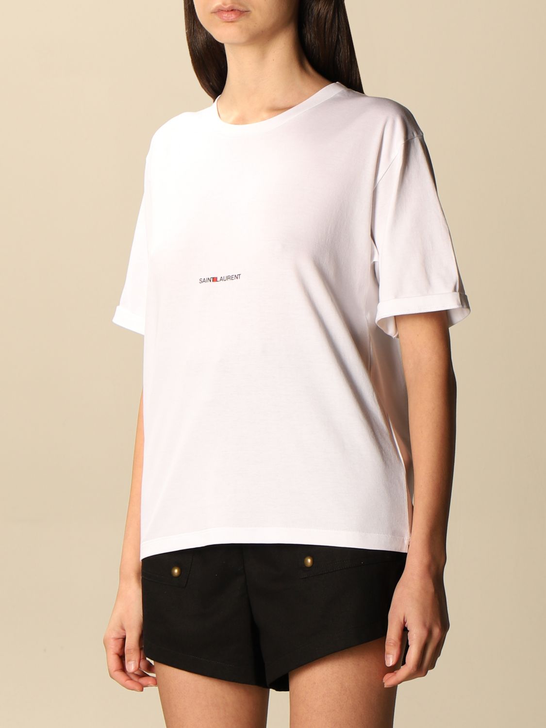 Camiseta Saint Laurent: Camiseta mujer Saint Laurent blanco 4