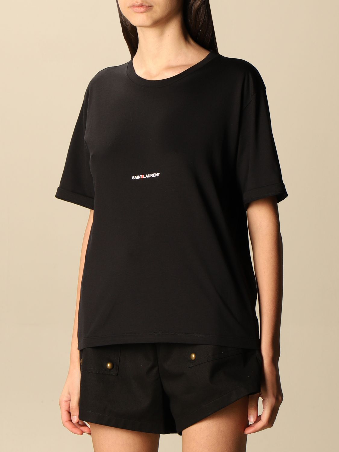 Camiseta Saint Laurent: Camiseta mujer Saint Laurent negro 4