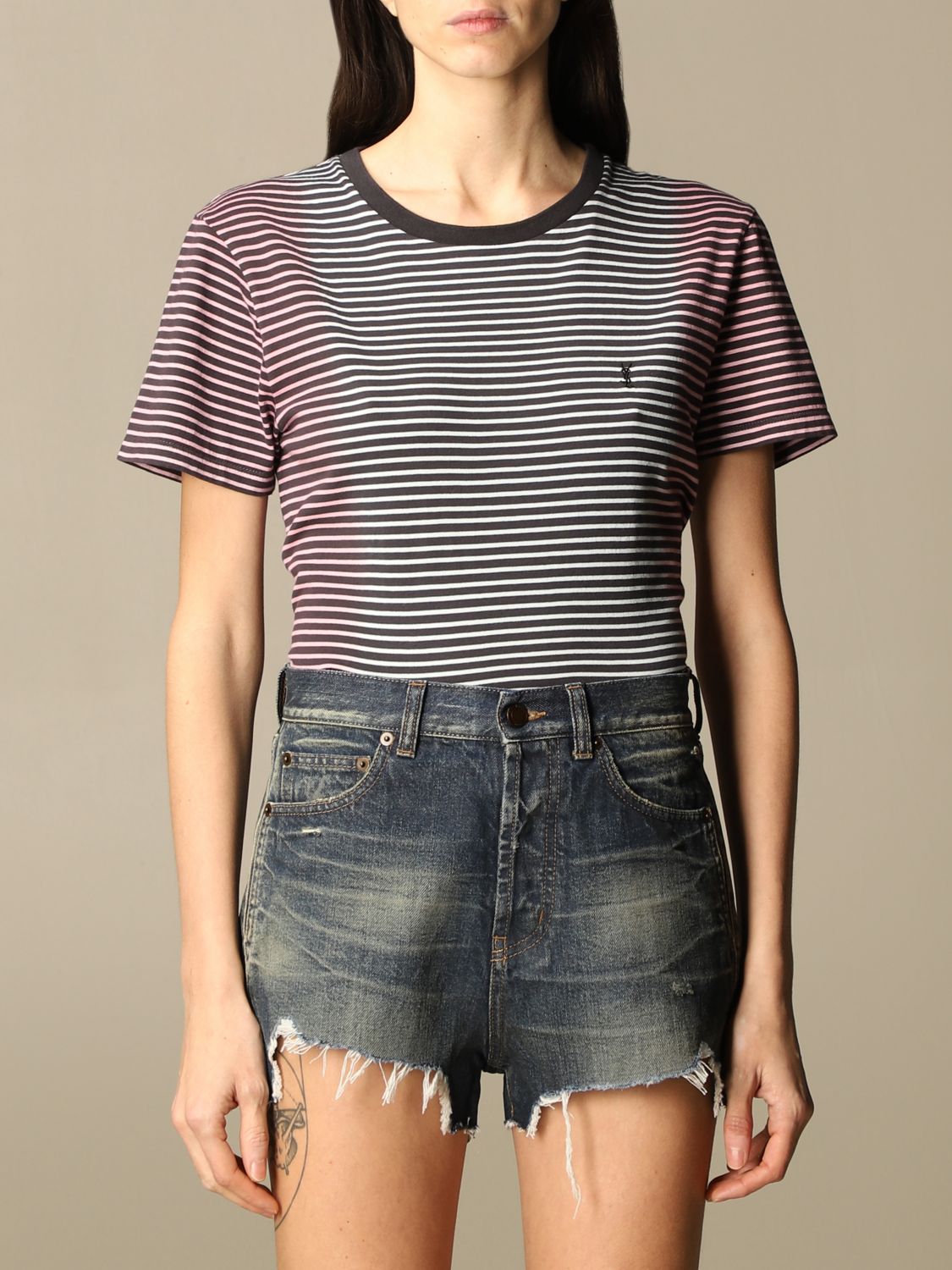 Saint Laurent striped cotton T-shirt
