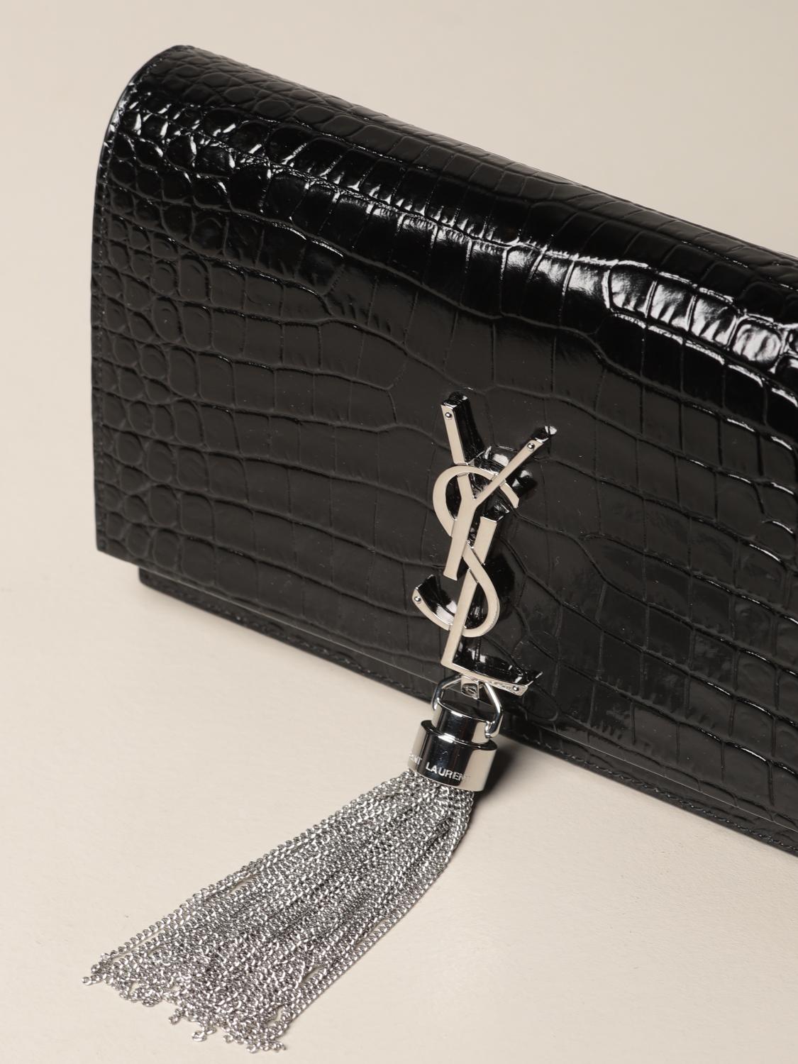 saint laurent kate monogram leather shoulder bag