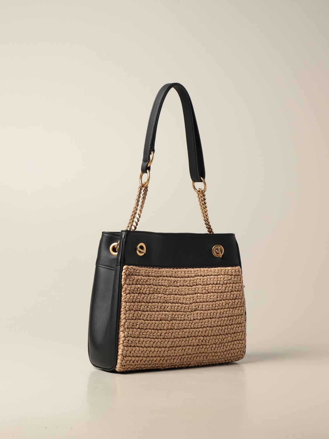 SAINT LAURENT: Borsa Claude in paglia crochet e pelle - Naturale | Borsa A  Spalla Saint Laurent 640281 GG66W GIGLIO.COM