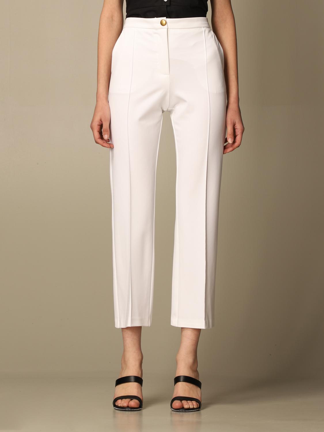 PINKO: Pantalone Gaio in punto stoffa - Bianco | Pantalone Pinko  1G15SC-5872 GIGLIO.COM