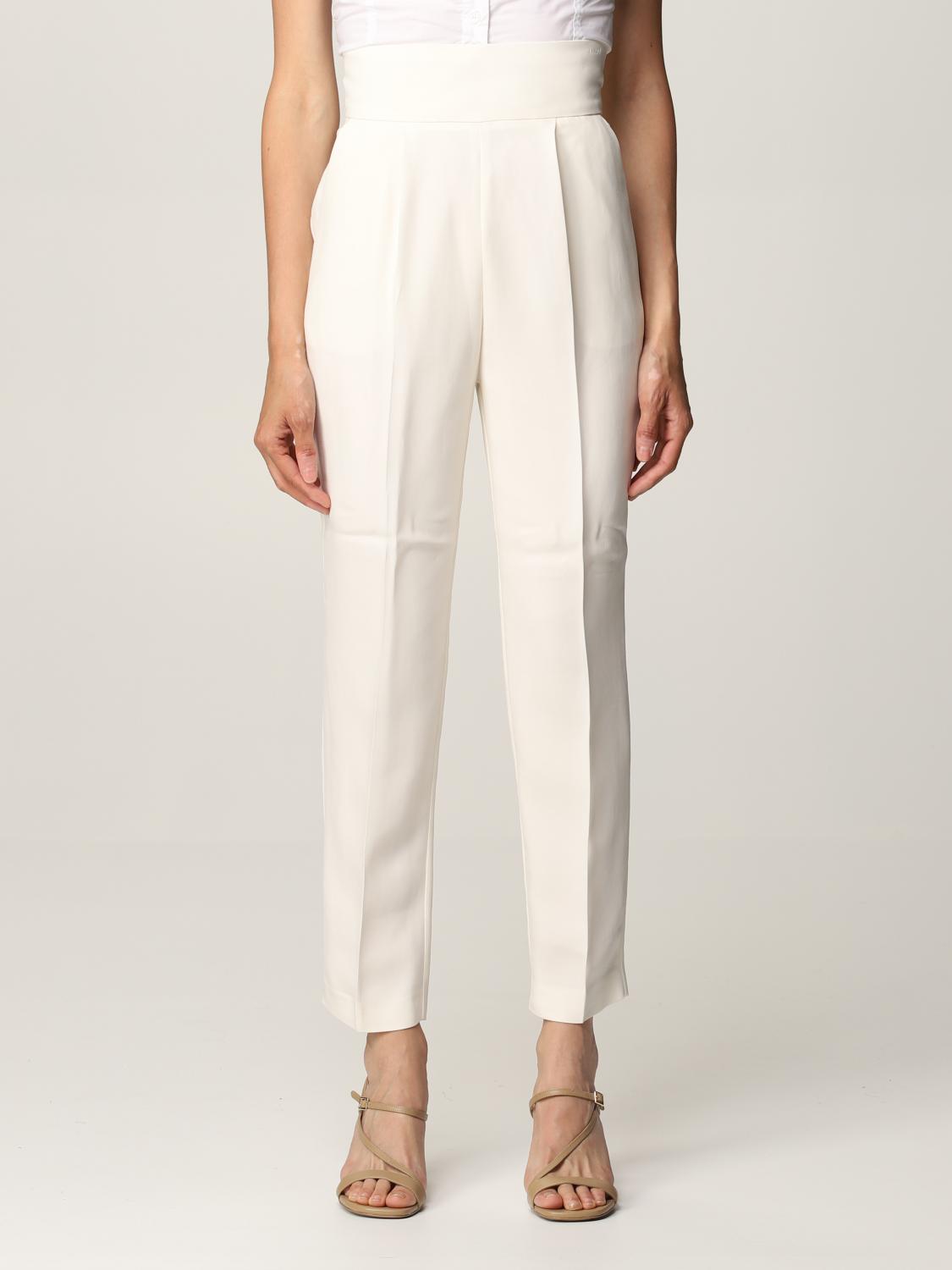 PINKO: Pantalone a vita alta Natalia 5 - Bianco | Pantalone Pinko  1G15P3-8385 GIGLIO.COM