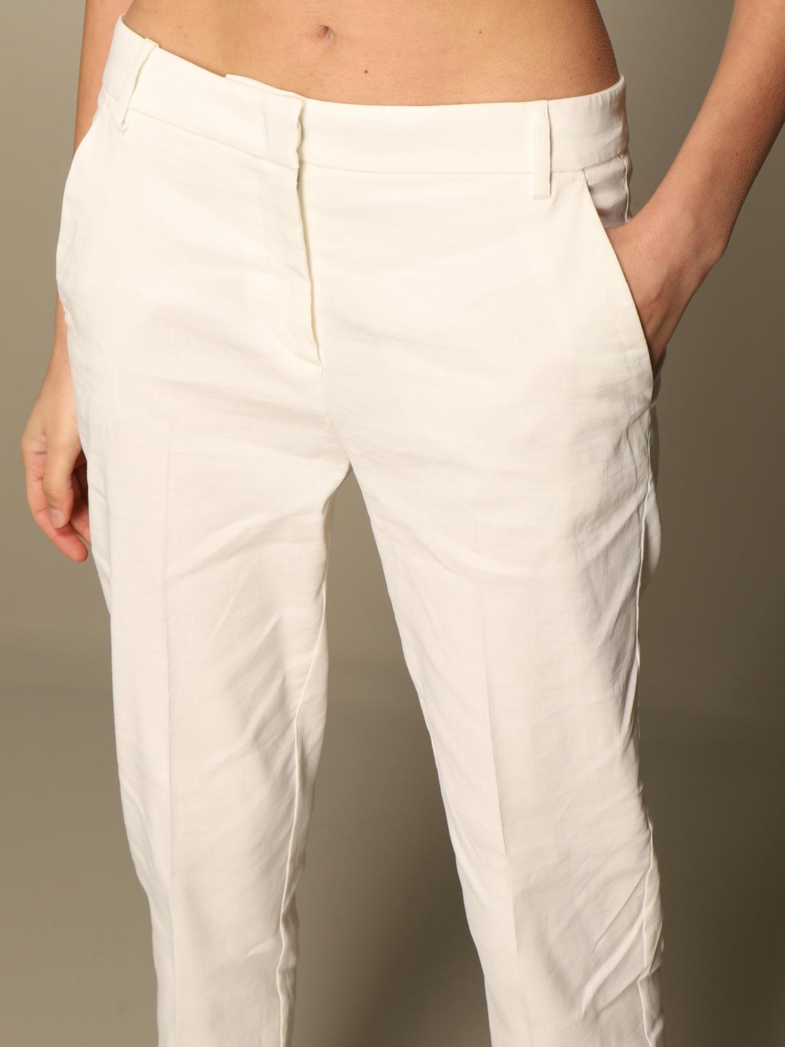 Bello 106 pants in stretch linen canvas 