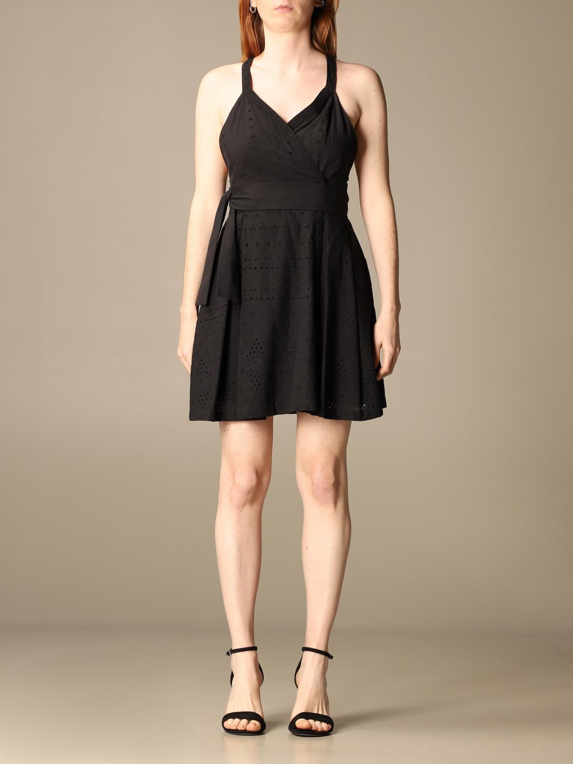 PINKO: Abito corto in pizzo Sangallo - Nero | Abito Pinko 1G1632-Y6WV  GIGLIO.COM