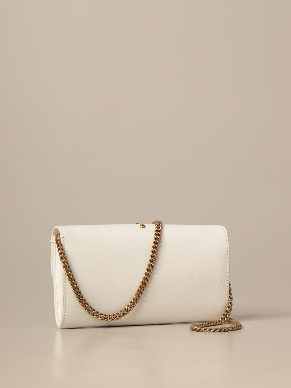 PINKO: Love Wallet Simply 3 bag with shoulder strap - White | Pinko ...