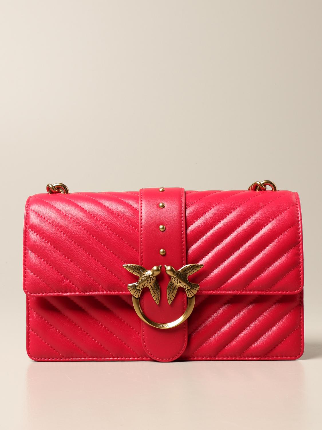 pink quilted shoulder bag