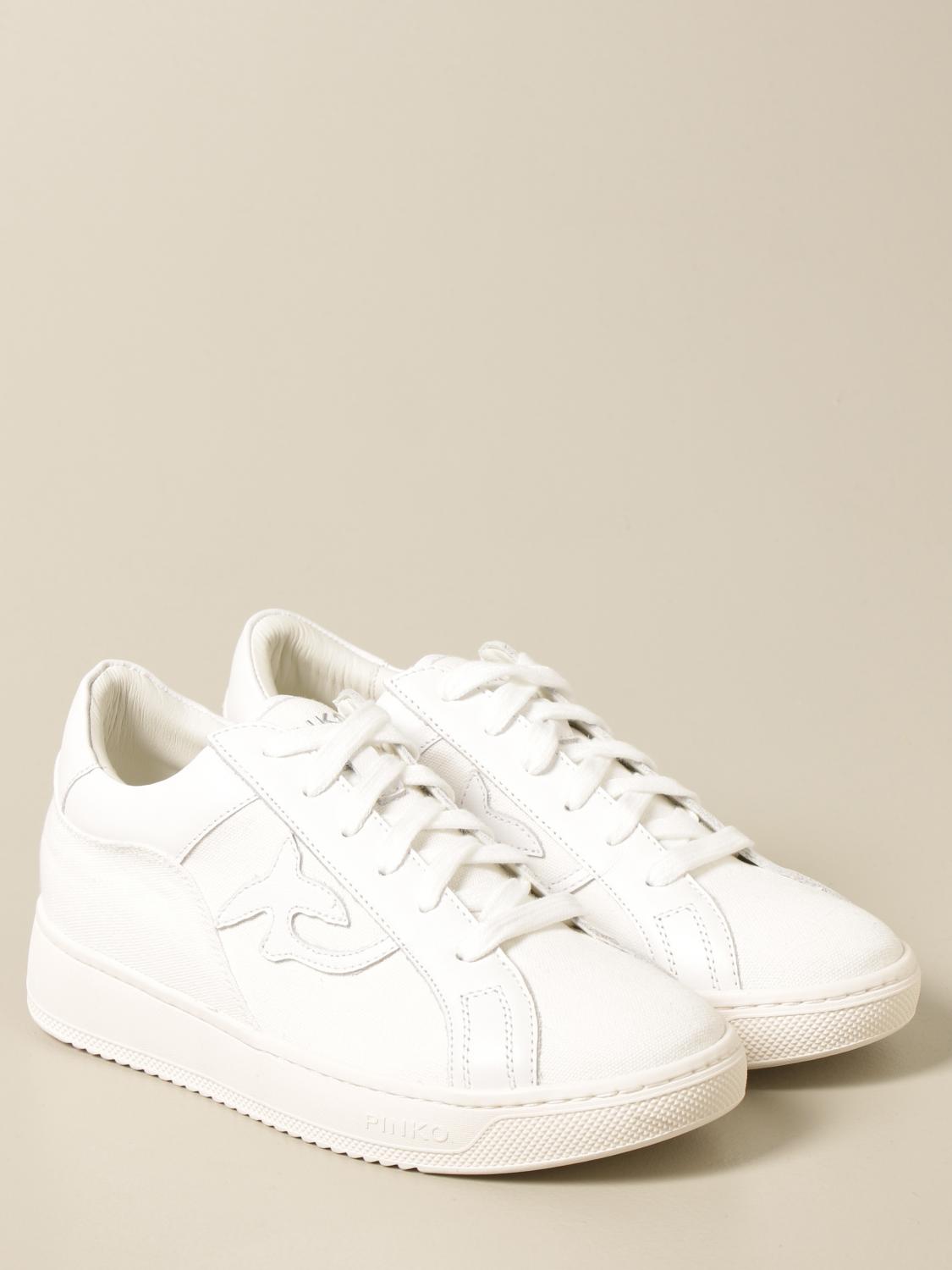 Pinko Outlet: Sneakers Liquirizia in canvas riciclato - Bianco | Sneakers  Pinko 1H20V4-Y739 GIGLIO.COM