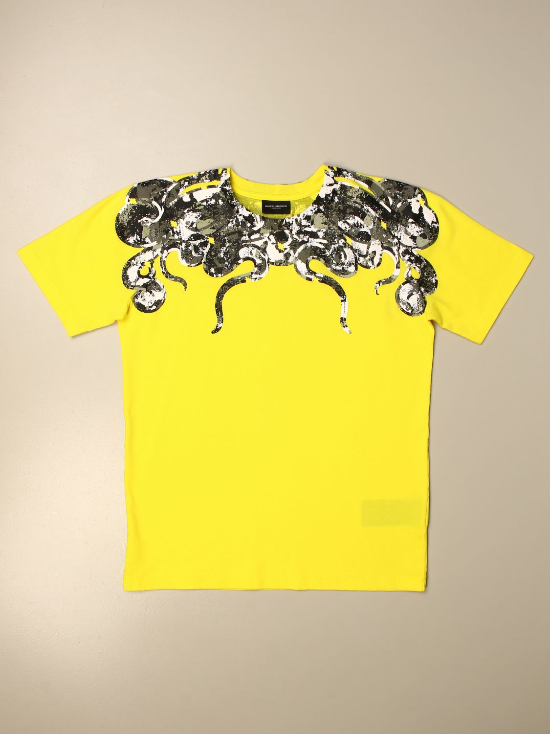 Marcelo Burlon Outlet: cotton t-shirt with coils of snakes | Marcelo Burlon Yellow | Marcelo Burlon 1113 0010 GIGLIO.COM