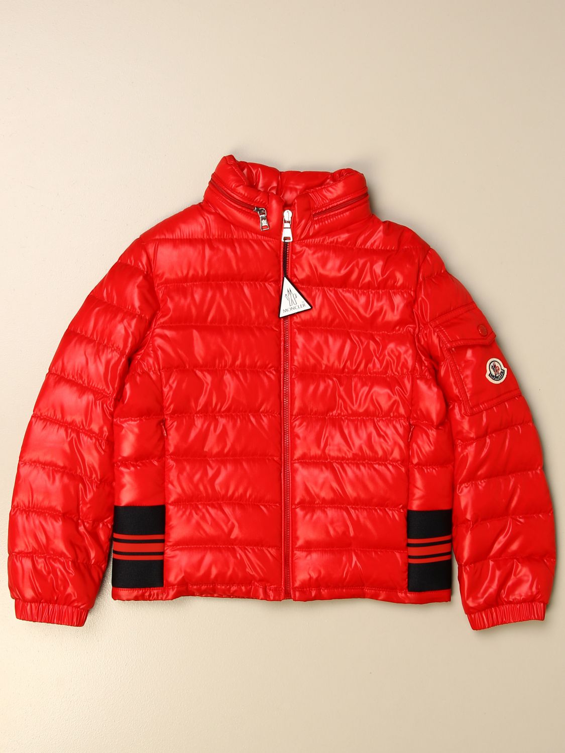 MONCLER: Anatolios down jacket in padded and shiny nylon - Red ...