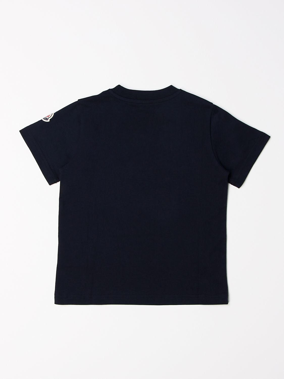 MONCLER: cotton t-shirt with big logo - Navy | T-Shirt Moncler 8C74220 83907 GIGLIO.COM