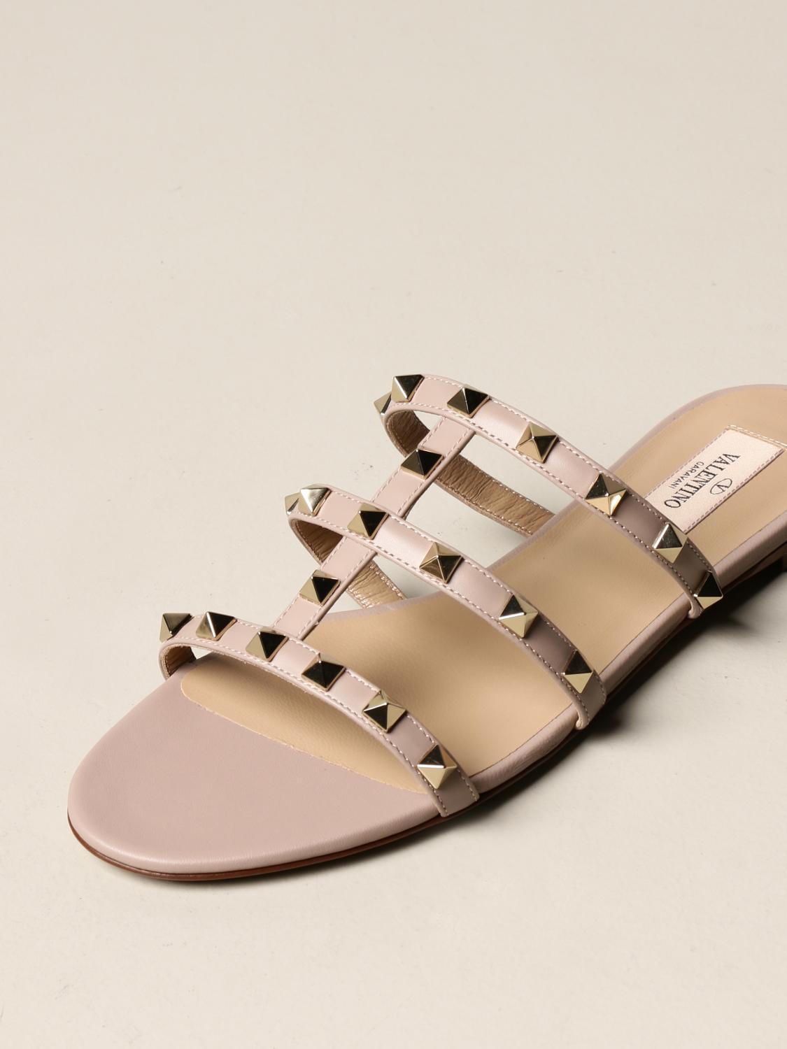 blush pink flat sandals