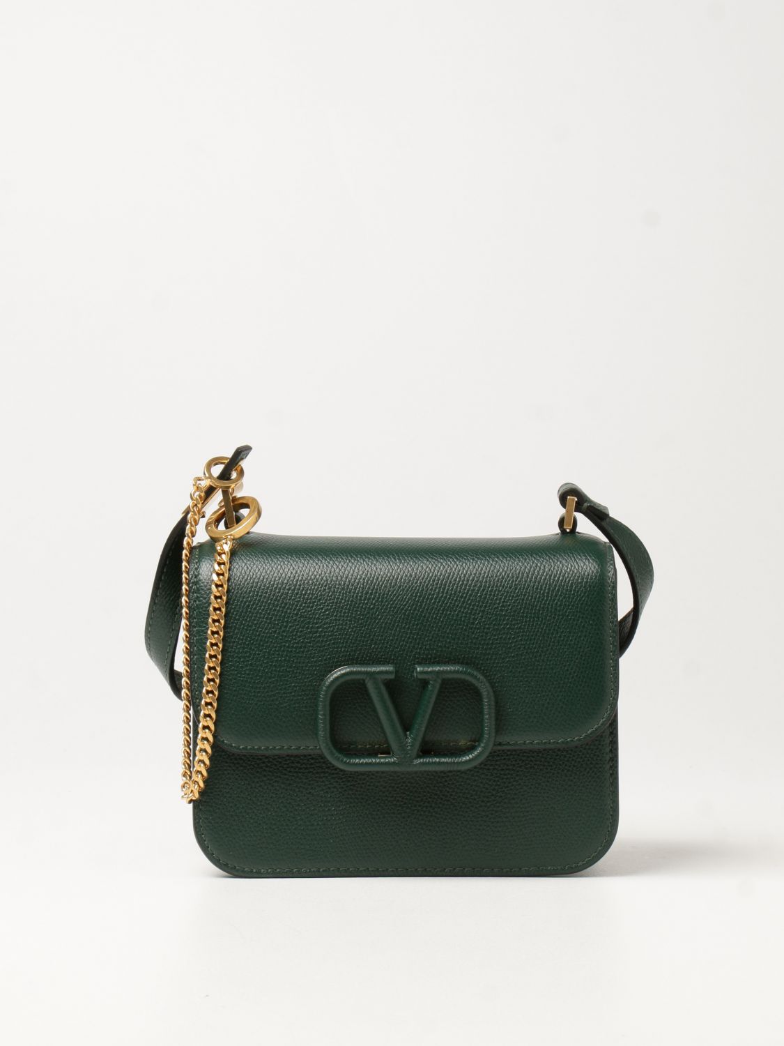 VALENTINO GARAVANI: Locò bag in leather with logo - Green  Valentino  Garavani mini bag 3W2B0K53ZXL online at