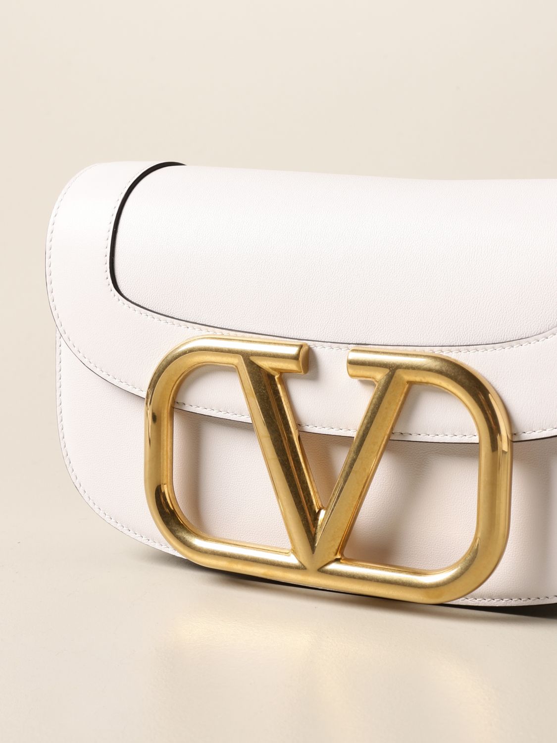 Cross body bags Valentino Garavani - VLTN white leather logo elliptical  crossbody - QW2B0C47RCH0VP