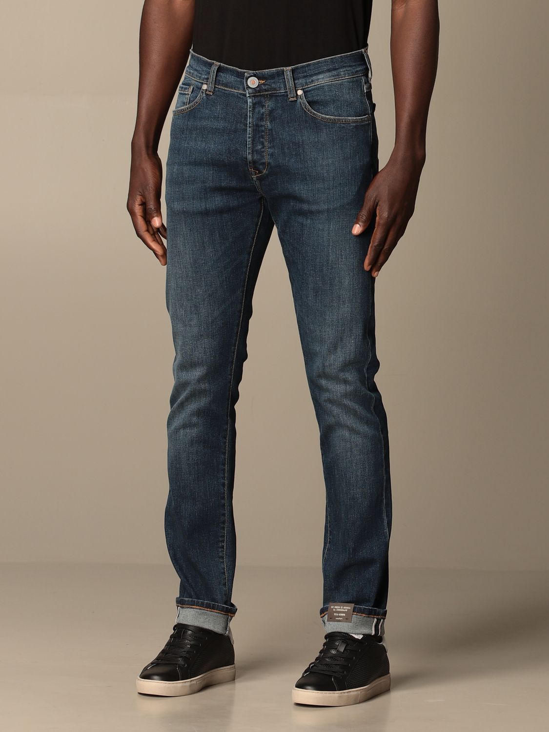 TELA GENOVA: Augusto Genova Canvas jeans with 17.5 bottom - Blue ...