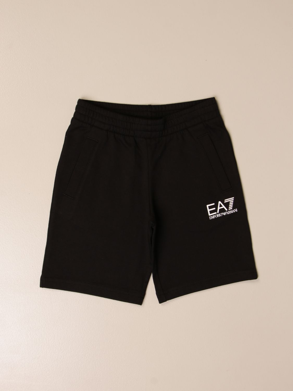 Shorts Ea7: EA7 jogging shorts in cotton with logo black 1
