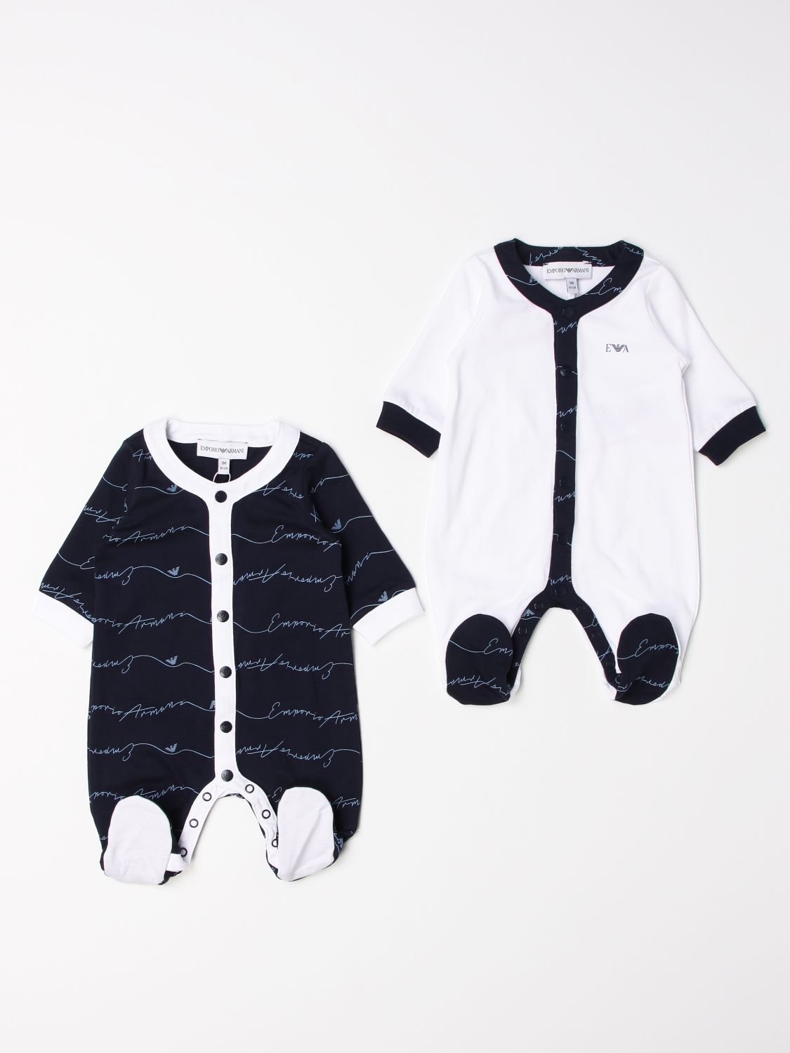 Lucky Overtreden Stier EMPORIO ARMANI: Set of 2 footed rompers with logo - Blue | Emporio Armani  tracksuits 8NHV07 4JFXZ online on GIGLIO.COM