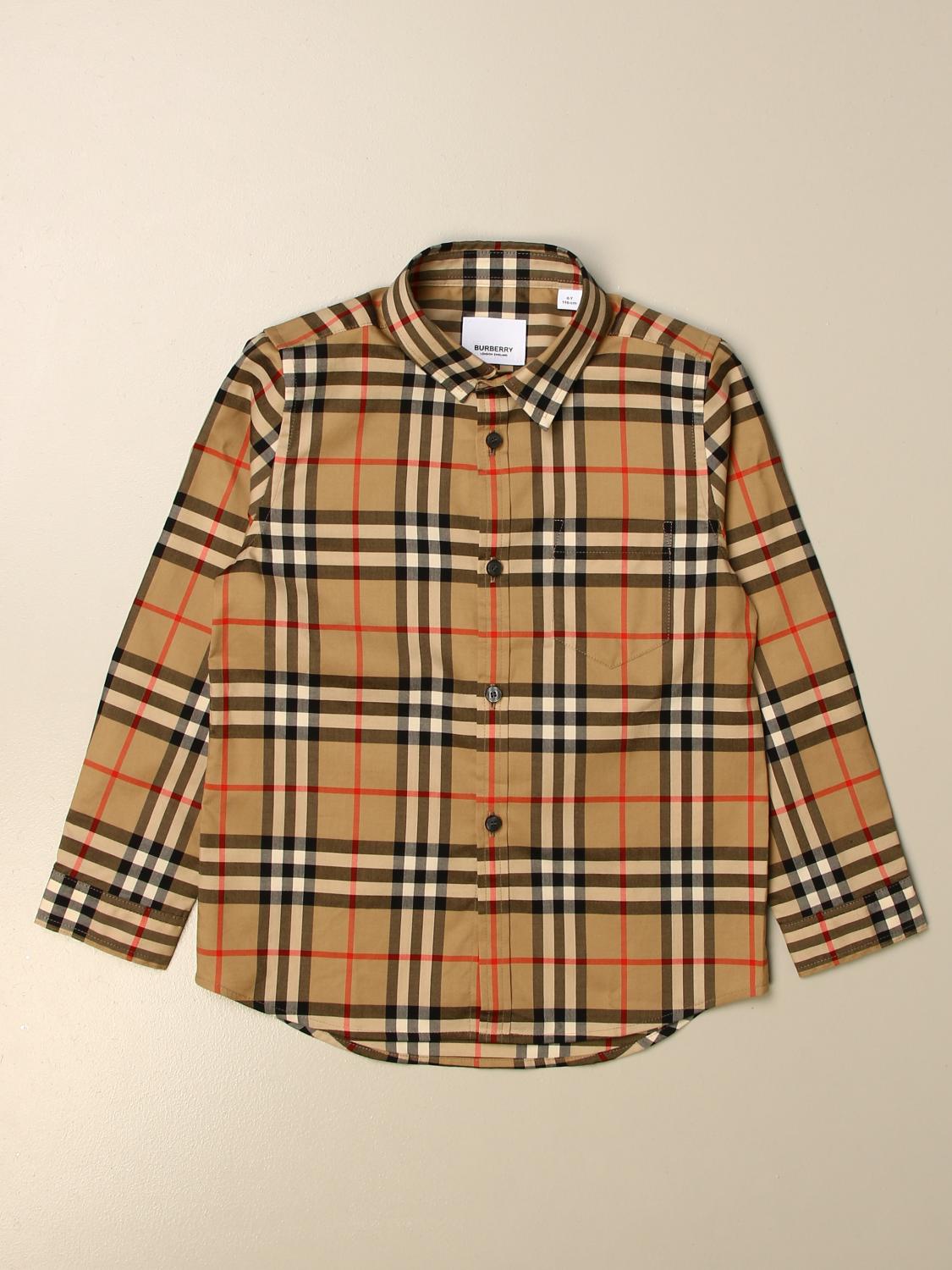 BURBERRY: shirt in cotton poplin with vintage check pattern