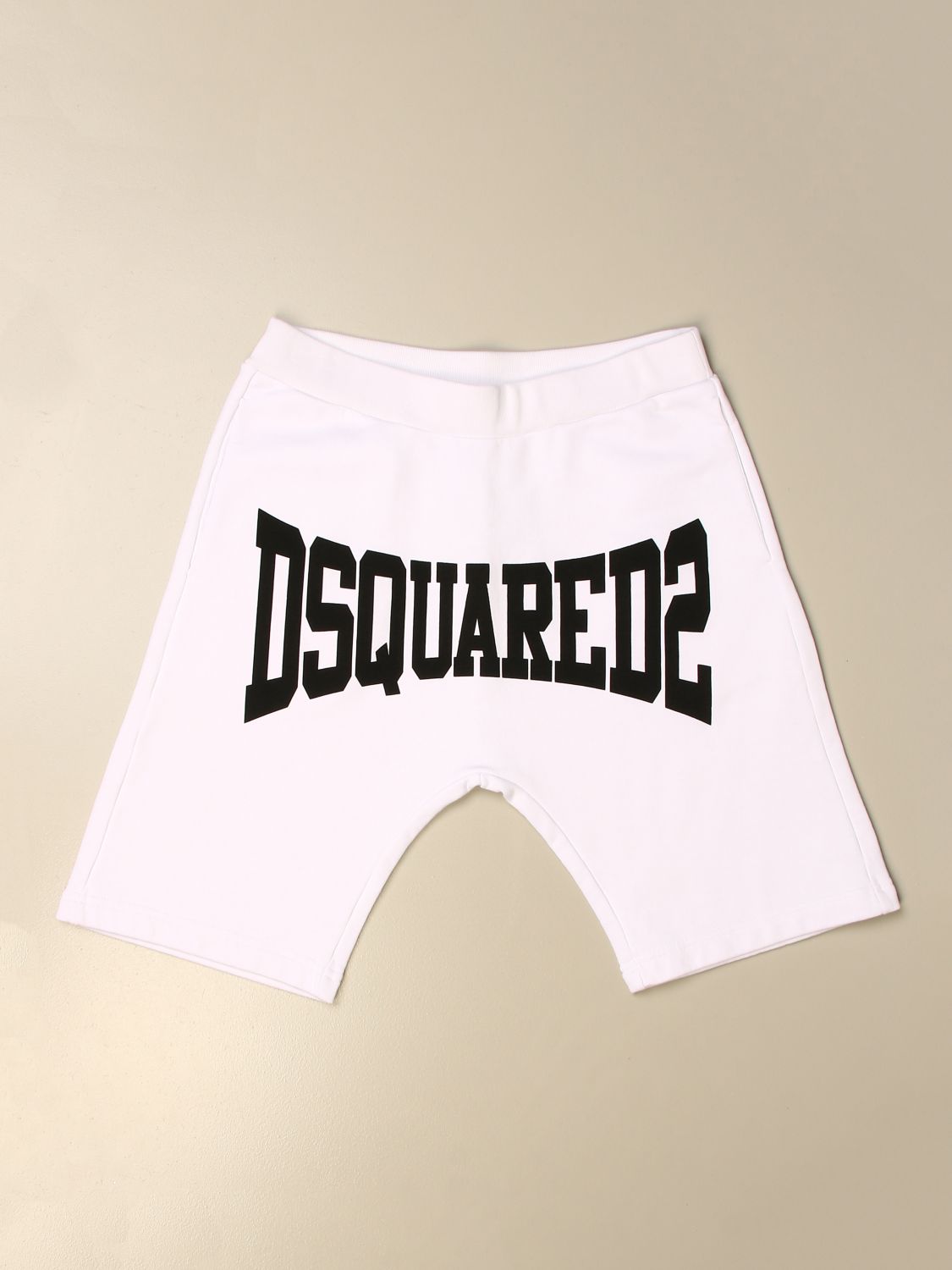 Pantaloncino Dsquared2 Junior: Pantaloncino jogging Dsquared2 Junior con logo bianco 1