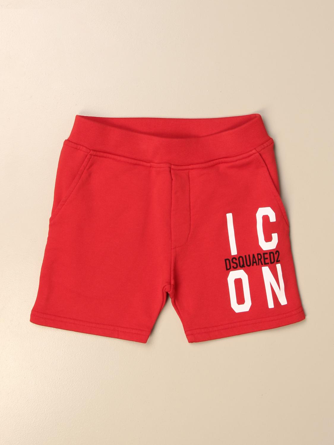 Dsquared2 Junior Outlet jogging shorts in cotton Red Dsquared2 Junior shorts DQ0250 D002Y