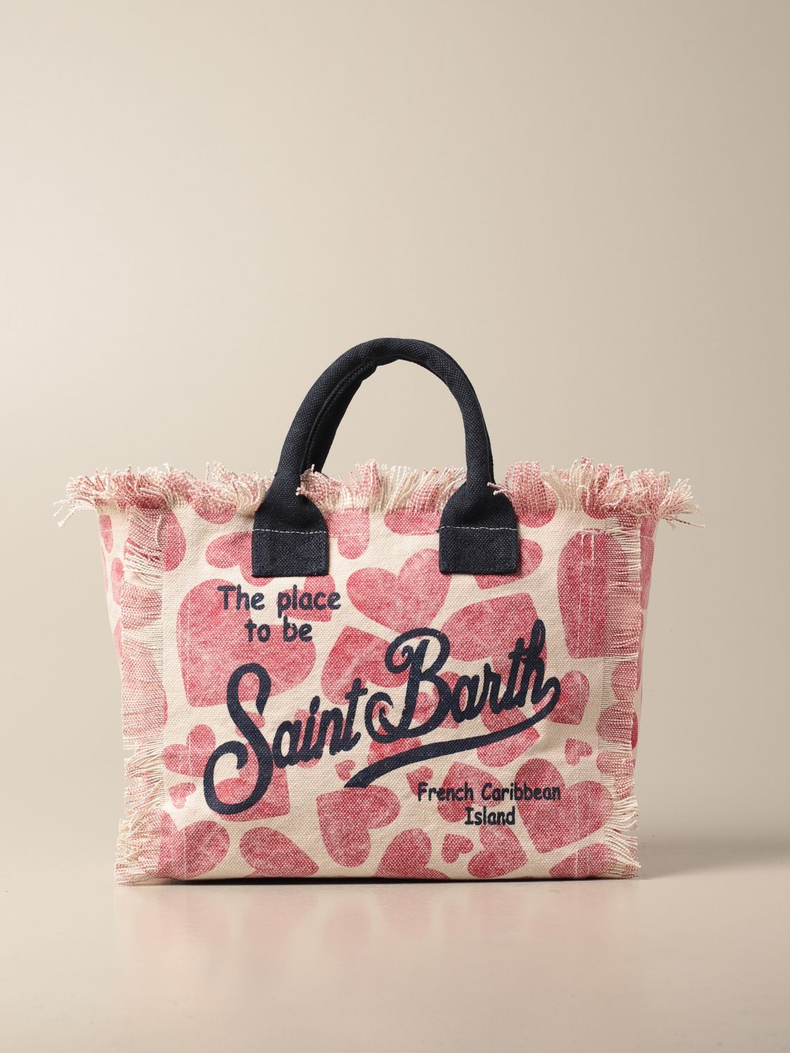 MC2 SAINT BARTH: Colette shopper bag in canvas - Red | Mc2 Saint Barth ...