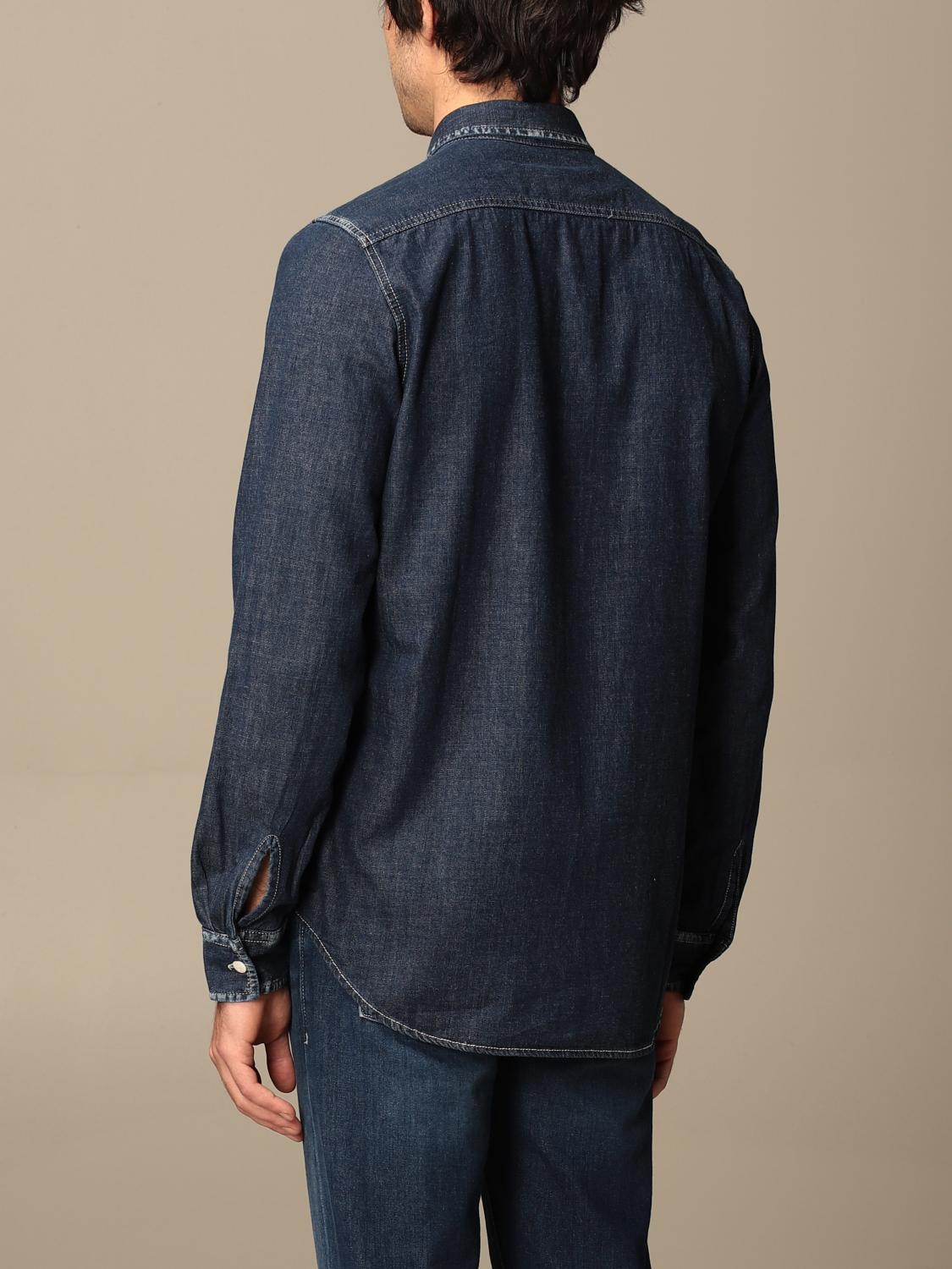 Cycle Outlet: Camicia a polo in denim - Denim | Camicia Cycle CL31101 D009  GIGLIO.COM