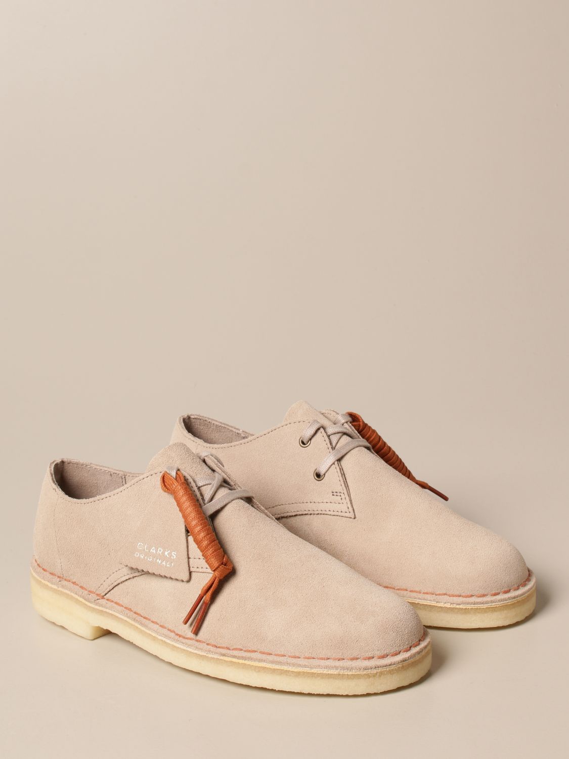 CLARKS: Desert khan Originals moccasins in suede | Brogue Shoes Clarks Men  Beige | Brogue Shoes Clarks 261564 GIGLIO.COM