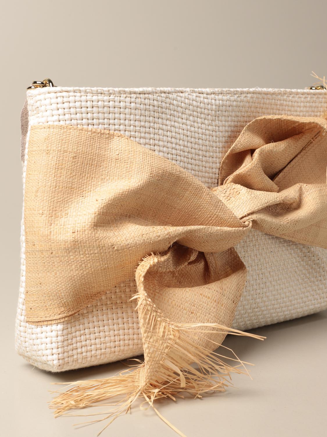 VIA MAIL BAG Borsa in rafia Bianco Borsa A Spalla Via Mail Bag