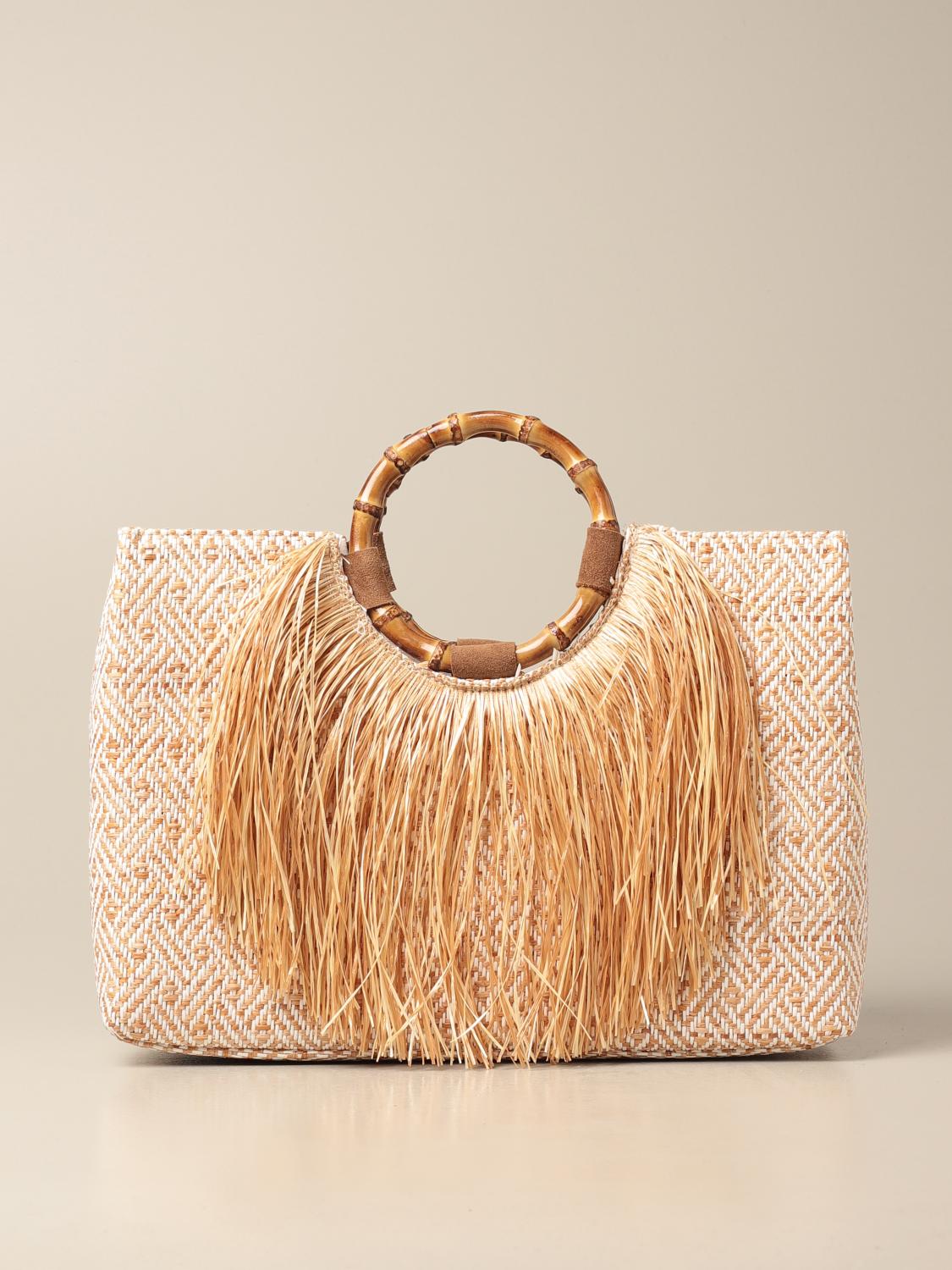 VIA MAIL BAG Borsa in rafia Naturale Borsa A Mano Via Mail Bag