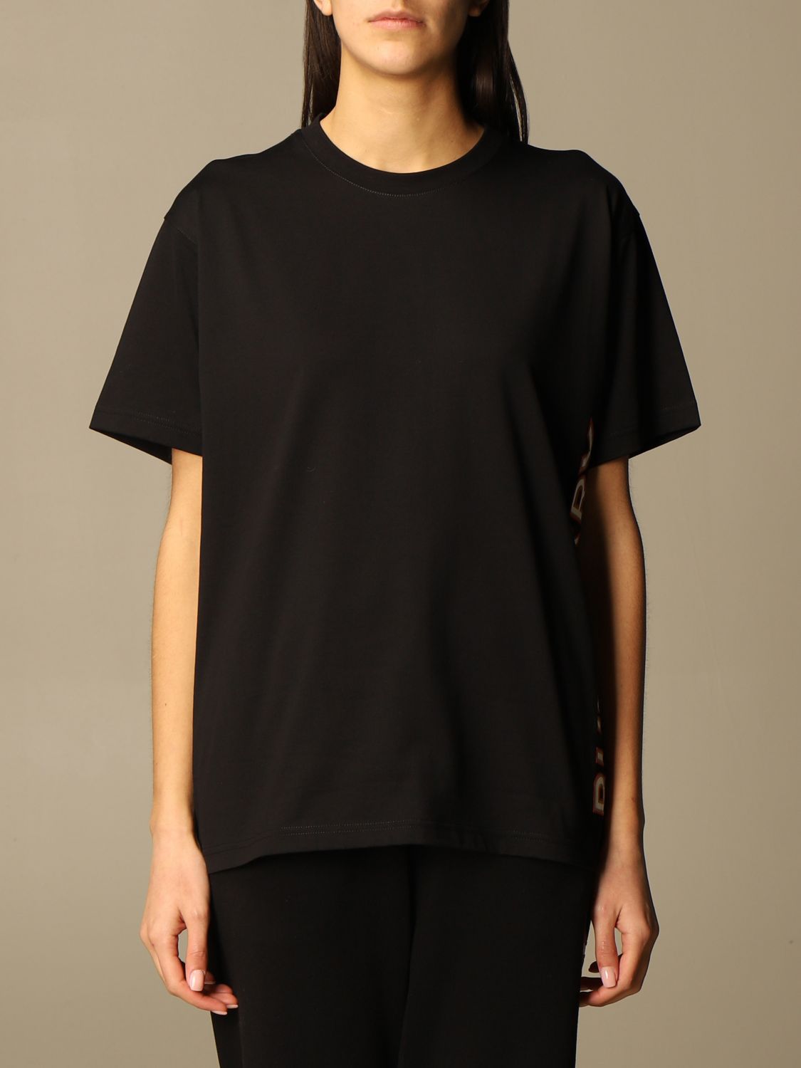 BURBERRY: Carrick logo t-shirt - Black | Burberry t-shirt 8037382 online on  