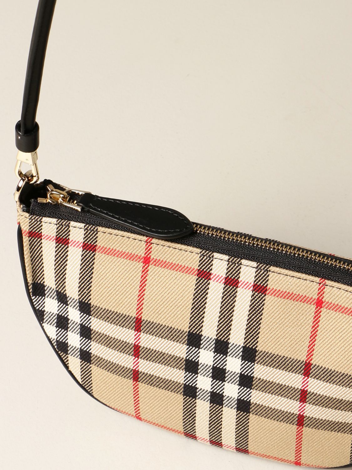 BURBERRY: Olympia shoulder bag in vintage check canvas | Shoulder Bag