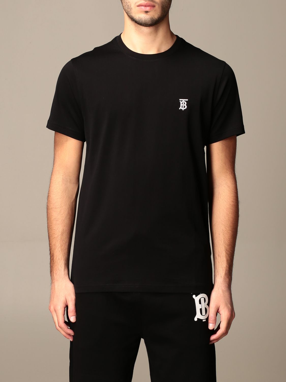 BURBERRY: Parker T-shirt with TB monogram | T-Shirt Burberry Men Black ...
