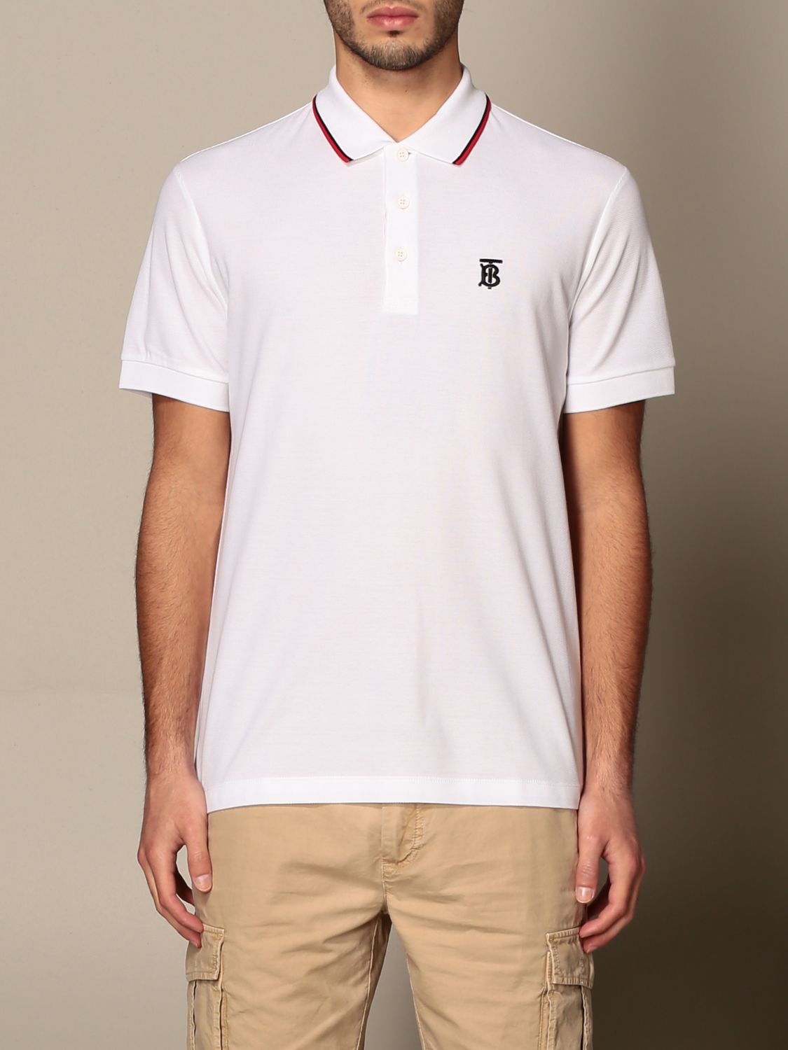 BURBERRY: Walton with TB - White | Burberry polo shirt 8017004 online on GIGLIO.COM