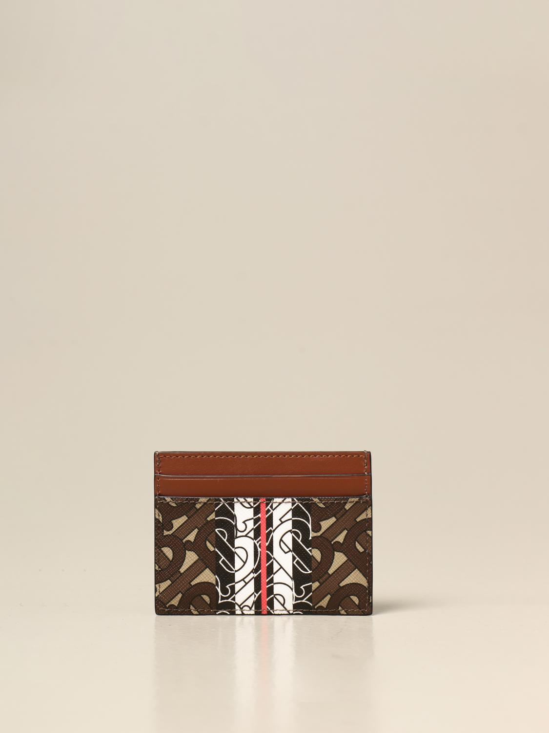 BURBERRY credit card holder in ecanvas with ecanvas with monogram print Wallet Burberry