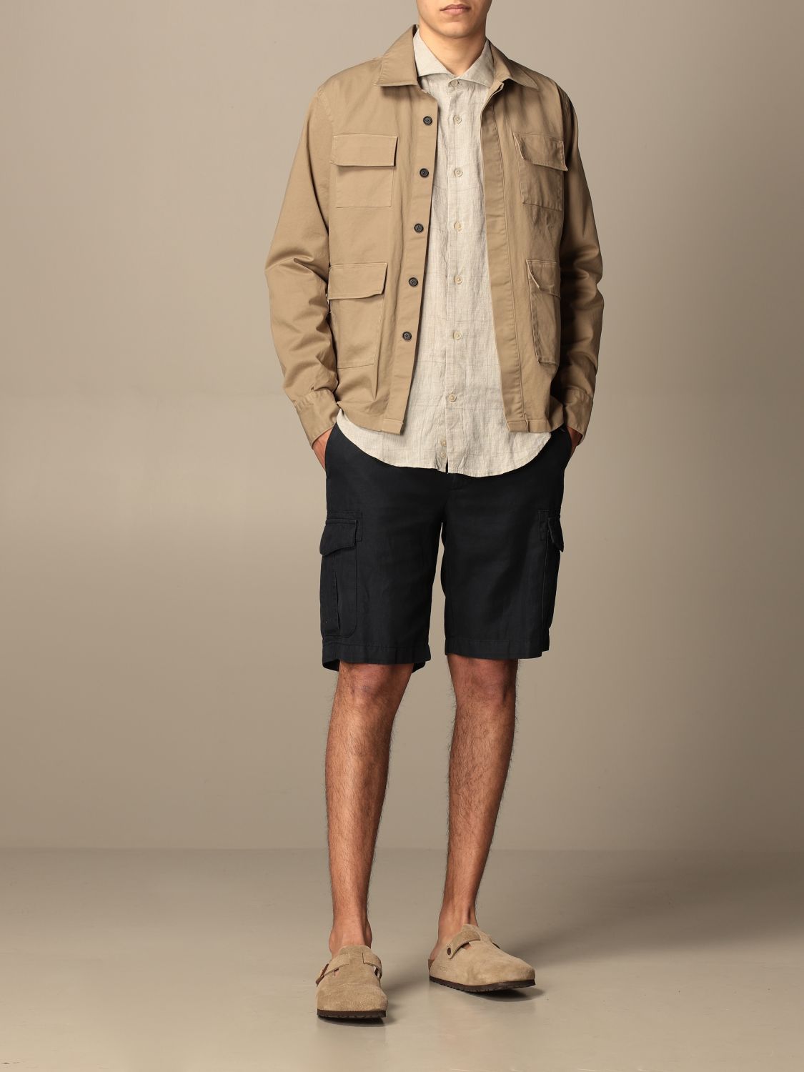 Jacket Eleventy: Eleventy cotton jacket with patch pockets sand 2