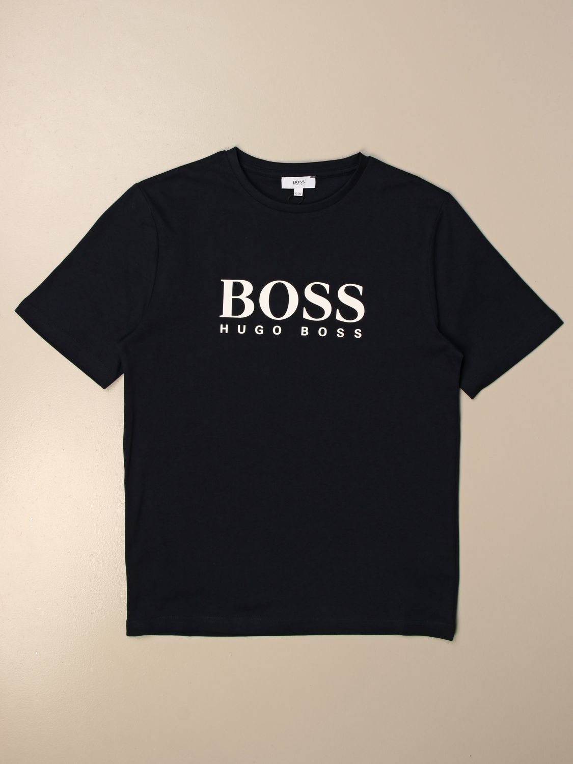 HUGO BOSS: cotton t-shirt with logo - Blue | Hugo Boss t-shirt J25P13 ...