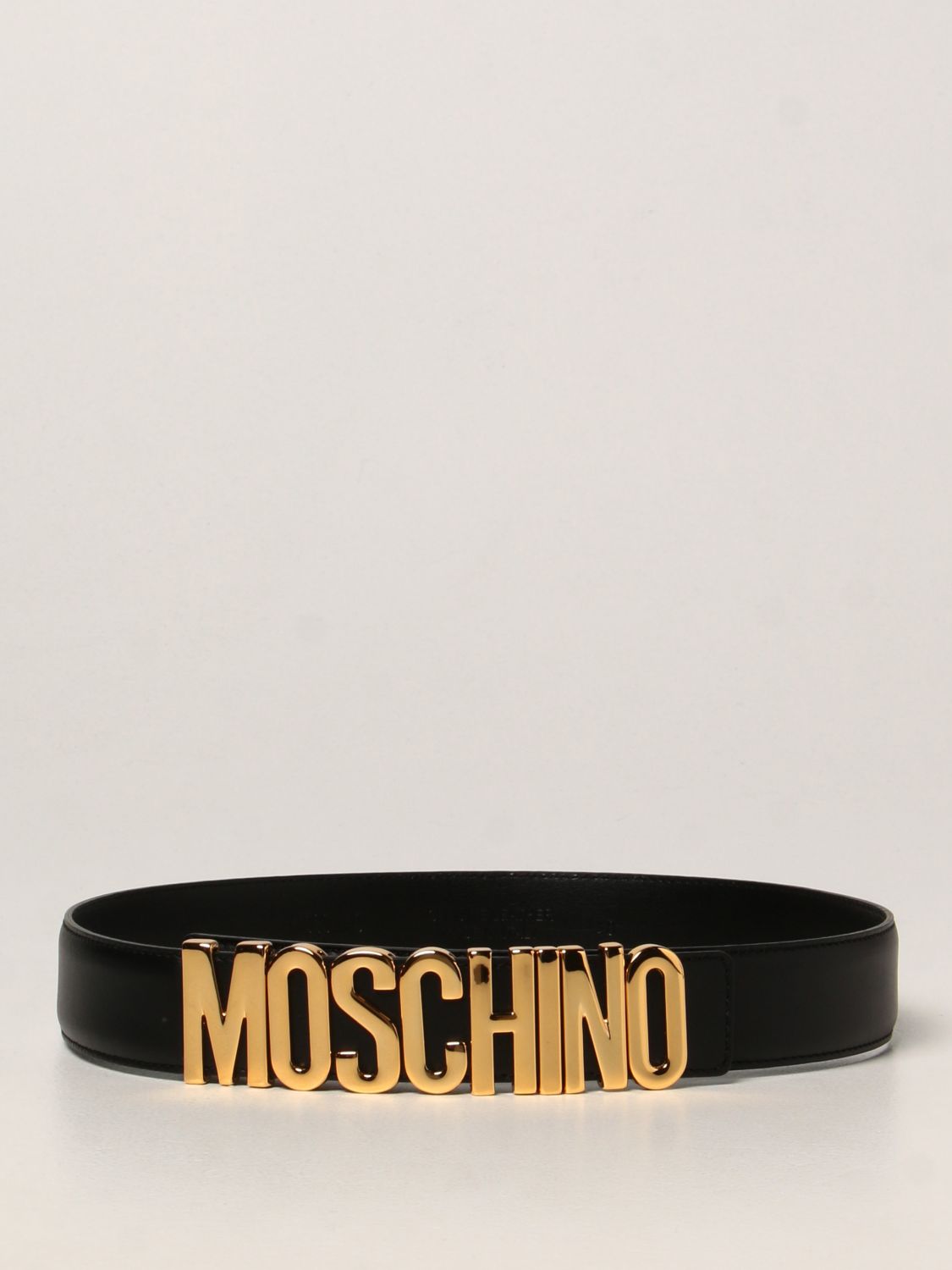 Belt Moschino Couture: Moschino Couture leather belt with lettering buckle black 1