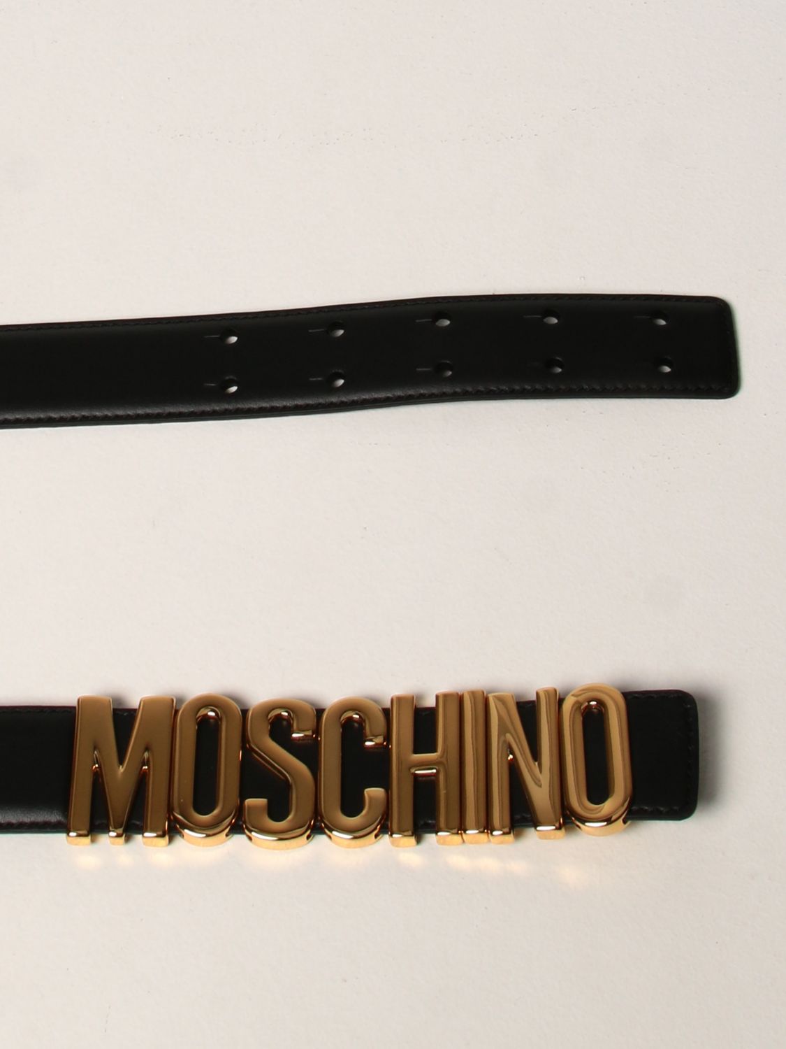 Belt Moschino Couture: Moschino Couture leather belt with lettering buckle black 2