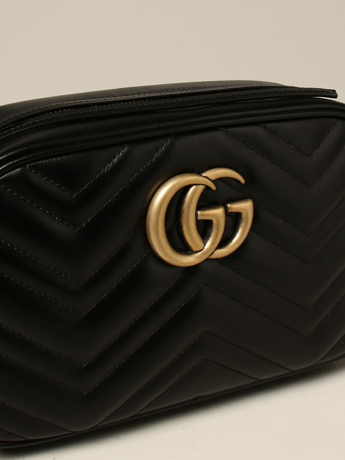 GUCCI BORSE A TRACOLLA: Borsa Marmont camera bag in pelle trapuntata, Borse  A Tracolla Gucci donna - 447632 DTD1T Nero