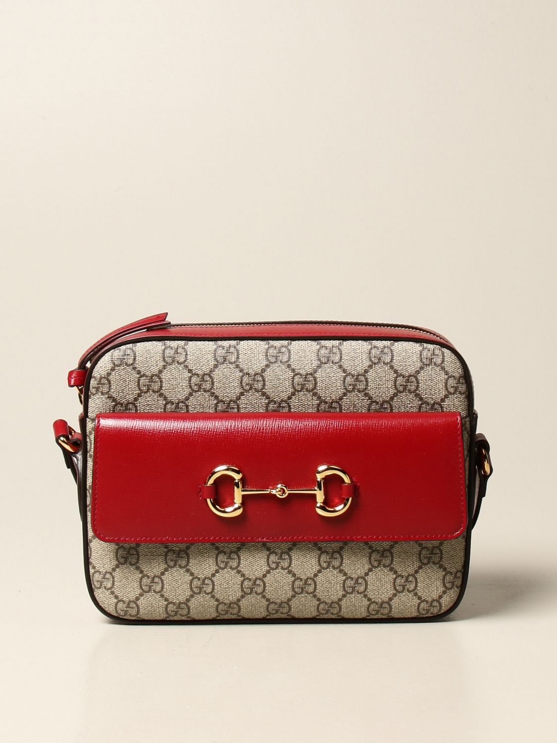 GUCCI: Horsebit 1955 bag in GG Supreme fabric - Cherry | Gucci ...