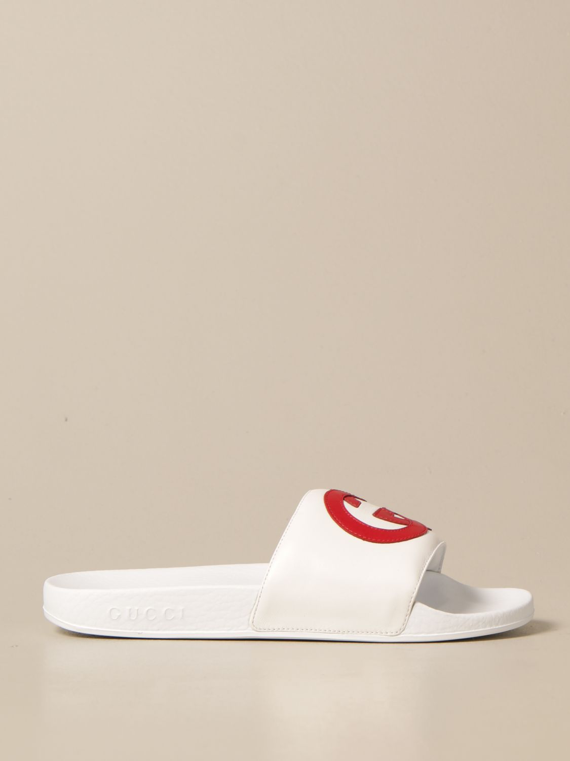 gucci white flat sandals